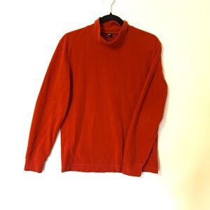 Uniqlo Heattech Burnt Orange Fleece Turtleneck